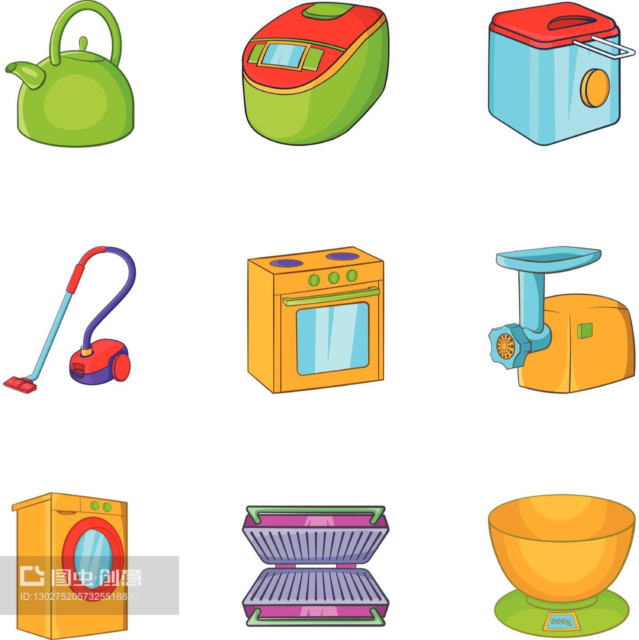 電器圖標集,卡通風格